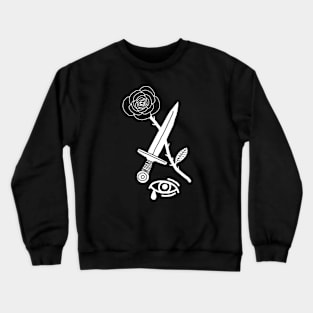 Rose, Dagger & Eye (White) Crewneck Sweatshirt